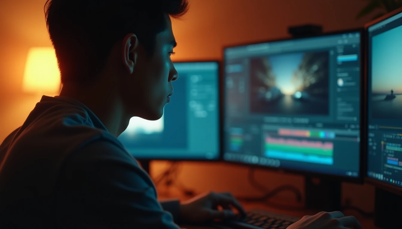 Orang Indonesia sedang melakukan color grading video kehijauan di DaVinci Resolve